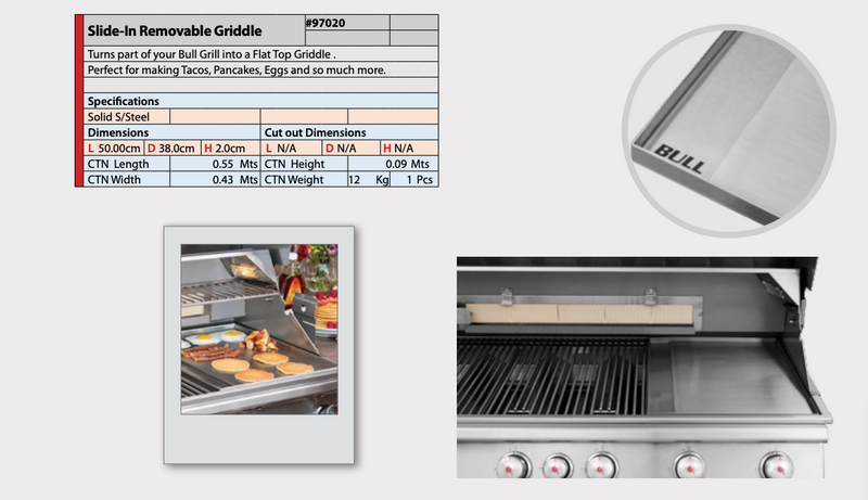 Bull BG-97020 Stainless Steel Pro Grill Griddle