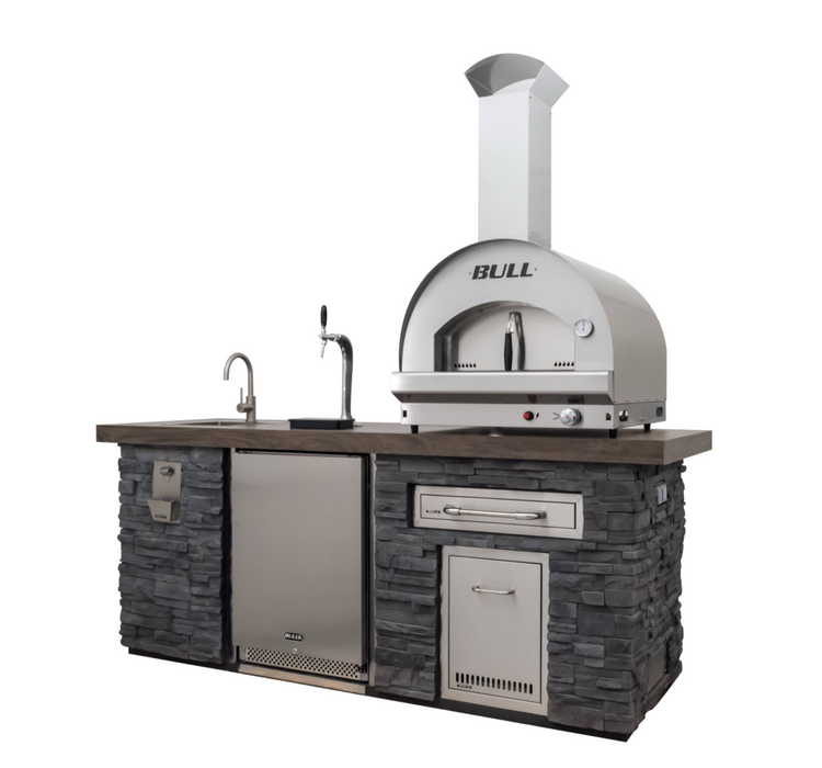 Bull Pizza - Q Outdoor Kitchen Island Render finish