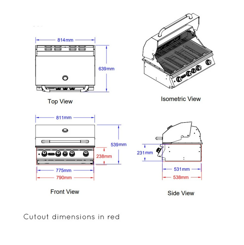 Bull Angus 30-Inch Drop-In Grill