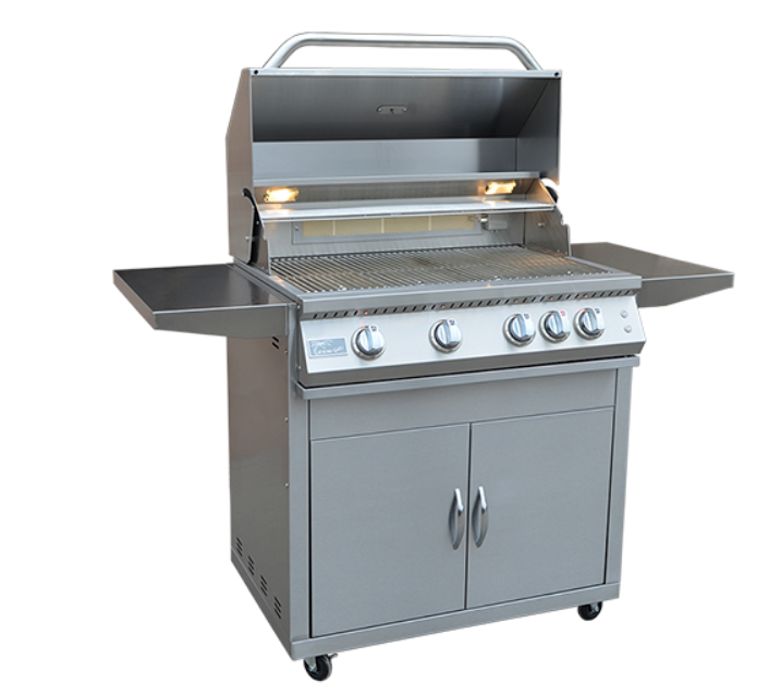 Professional 4 Burner 32 Inch Cart Model BBQ Grill With Lights & Locking Casters BBQ GRILL KoKoMo Grills   