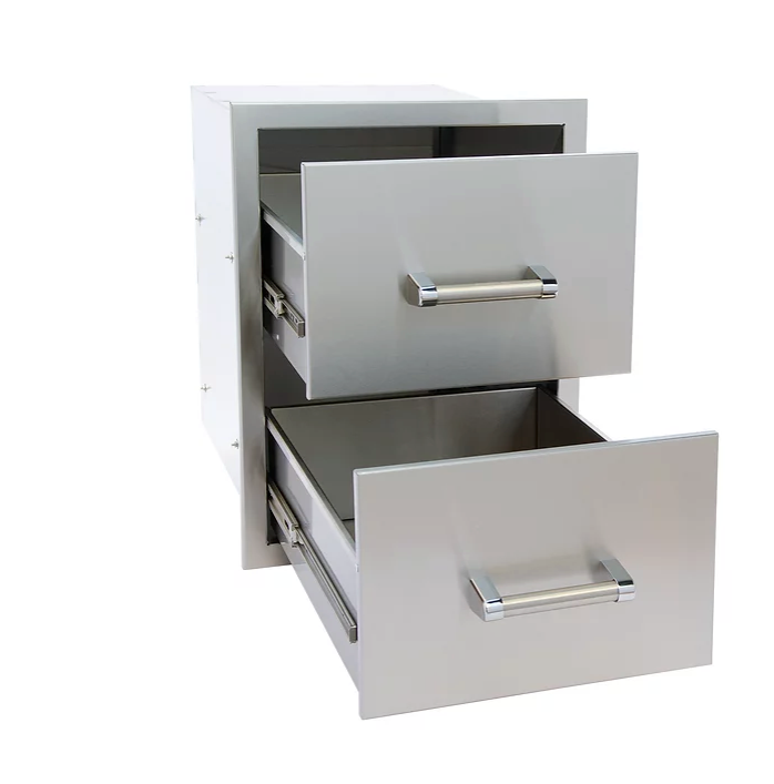 Outdoor Kitchen Stainless Steel Double Drawer BBQ GRILL KoKoMo Grills   