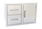 Outdoor Kitchen Stainless Steel Two Drawer - One Door Combo BBQ GRILL KoKoMo Grills   