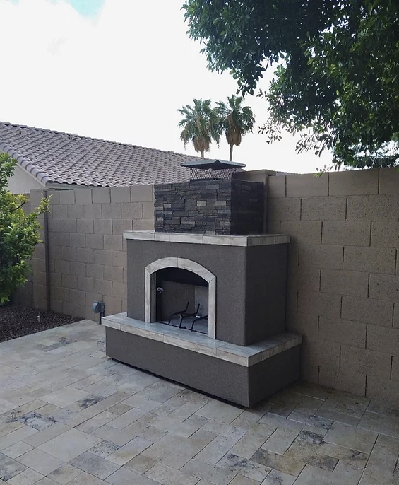 Tuscan 6' Outdoor Fireplace with Log Set for LP or NG access door for Tank  KoKoMo Grills   