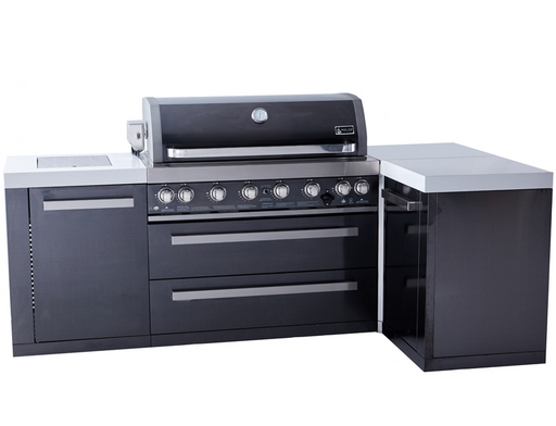 Mont Alpi 805 Black Stainless Steel L-Shaped Island 93'' BBQ GRILL Mont Alpi   
