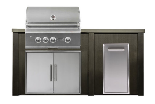 Stainless Steel Kitchen Cabinets with Center Island