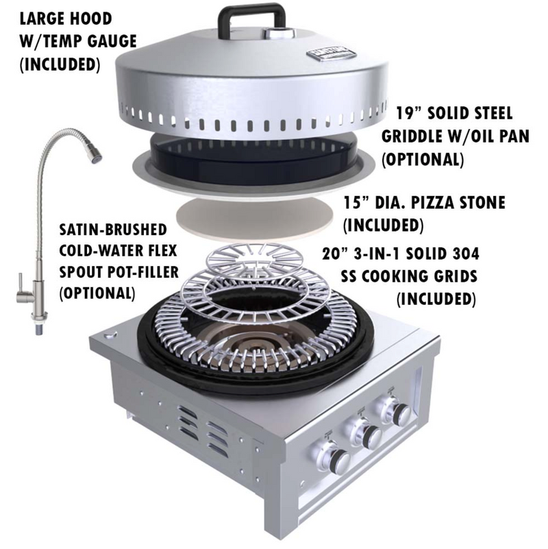 Sunstone® 24” Power Cirque™ Burner - Item No. SUN24PCB  SunStone Barbecue Grills   