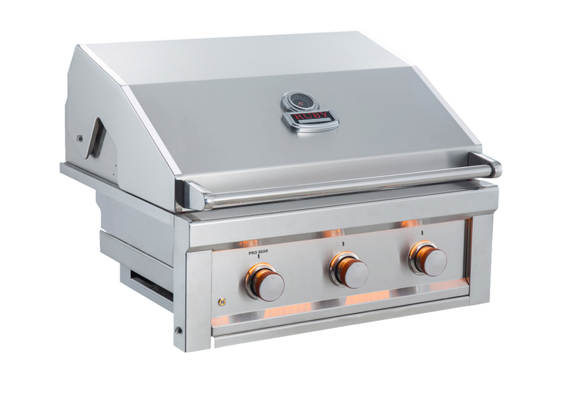 Sunstone Ruby Series 3 Burner Gas Grill with Infrared + Rotisserie Kit BBQ GRILL SunStone Barbecue Grills   