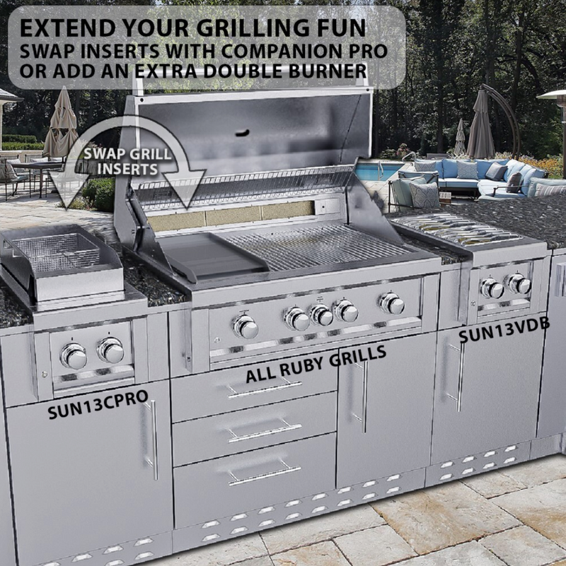 Ruby 4 Burner Pro-Sear 36" w/IR  SunStone Barbecue Grills   