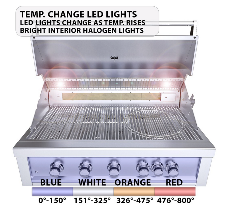 Ruby 5 Burner Pro-Sear 42" w/IR BBQ GRILL SunStone Barbecue Grills   