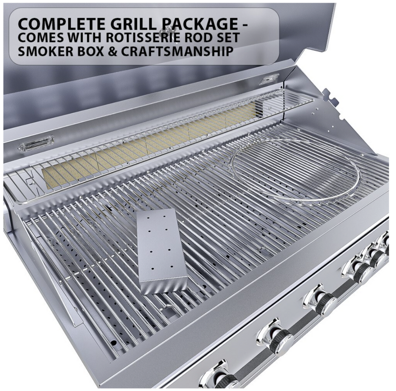 Ruby 5 Burner Pro-Sear 42" w/IR BBQ GRILL SunStone Barbecue Grills   