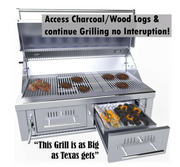 42" Gas Hybrid Dual Zone Charcoal/Wood Burning Grill BBQ GRILL SunStone Barbecue Grills   