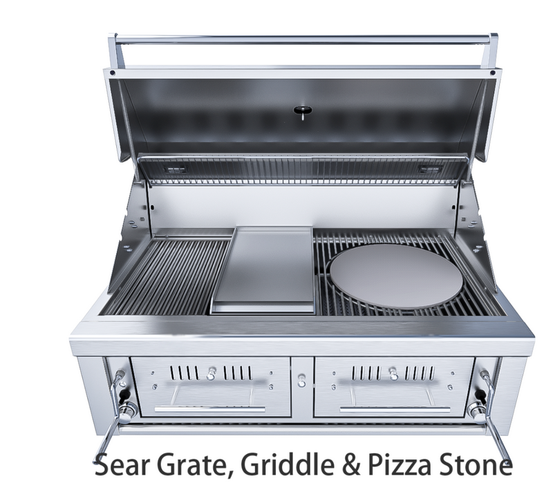 42" Gas Hybrid Dual Zone Charcoal/Wood Burning Grill BBQ GRILL SunStone Barbecue Grills   