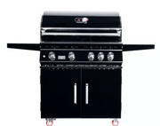 Bonfire 4 Burner Black Cart + Cover + Rotisserie + Lifetime Warranty BBQ GRILL Bonfire Barbecue grills Bonfire 4 Burner Black Double Door Cart Model - LPG  