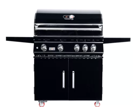 Bonfire 4 Burner Black Cart + Cover + Rotisserie + Lifetime Warranty BBQ GRILL Bonfire Barbecue grills Bonfire 4 Burner Black Double Door Cart Model - LPG  