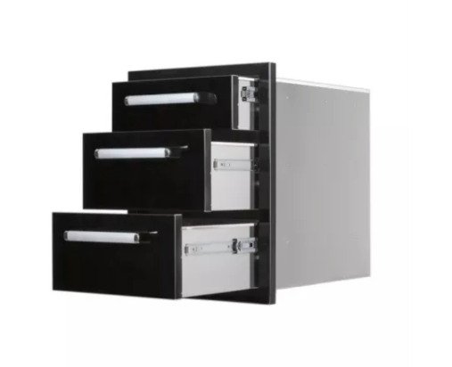 Bonfire Triple Drawer Black BBQ GRILL Bonfire Barbecue grills   