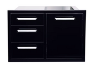 Bonfire Triple Drawer & Trash Can Combo Black BBQ GRILL Bonfire Barbecue grills   