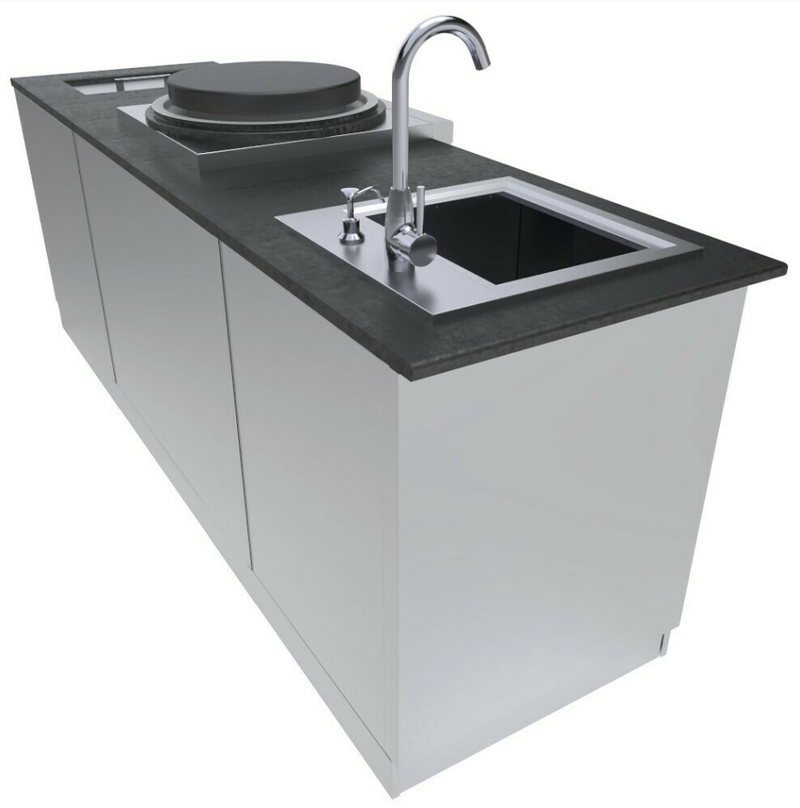 Mongolian Style Outdoor Kitchen 8 Feet long BBQ GRILL SunStone Barbecue Grills   