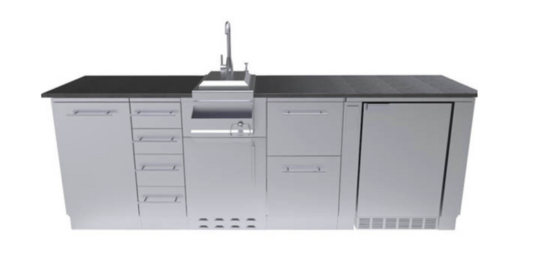 Savana 8' 6"  length Wet Bar Outdoor Cabinet Package BBQ GRILL SunStone Barbecue Grills   