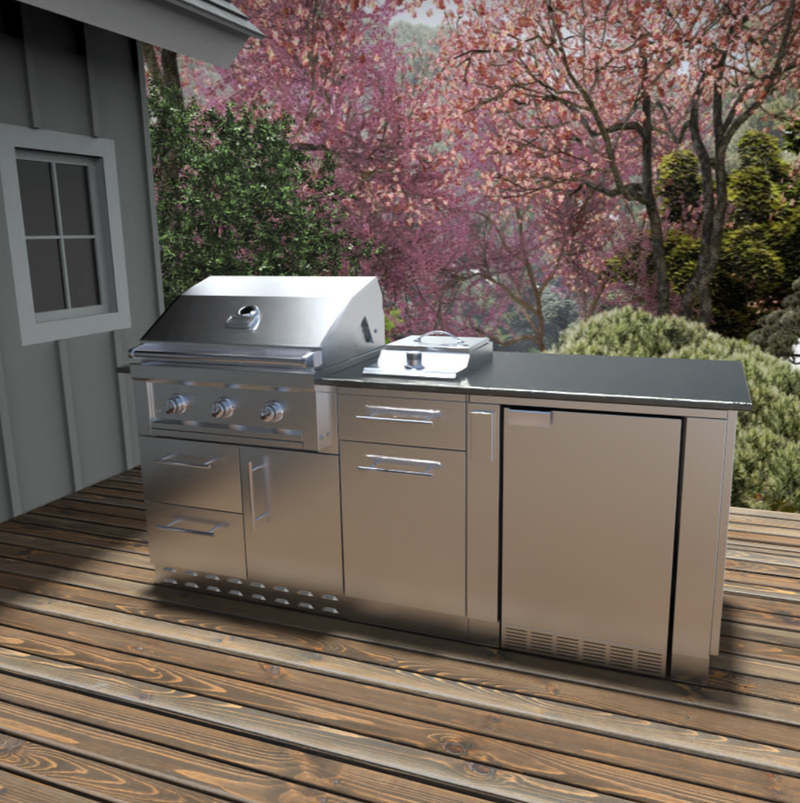 Tango 7 Foot outdoor package grilling station BBQ GRILL SunStone Barbecue Grills   