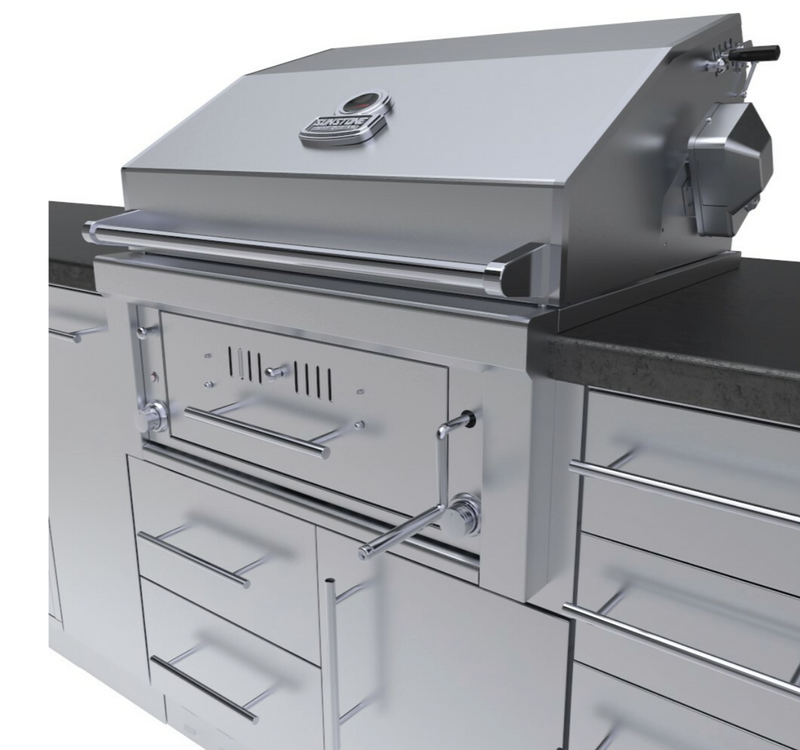 ALAMO 9’ Hybrid Gas Charcoal Grill island package BBQ GRILL SunStone Barbecue Grills   