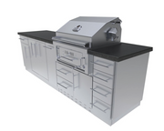 ALAMO 9’ Hybrid Gas Charcoal Grill island package BBQ GRILL SunStone Barbecue Grills   