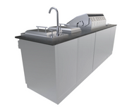 AUSTIN 9’ Grill/Double Burner/Companion Pro & Bar Center Island Package BBQ GRILL SunStone Barbecue Grills   