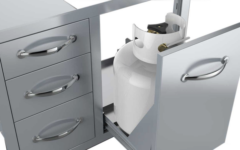 30" Tank Tray Triple Drawer Combo BBQ GRILL SunStone Barbecue Grills   