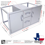 Classic Series 42" Double Drawer Door Combo BBQ GRILL SunStone Barbecue Grills   