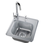 Drop in Single Sink w/Hot & Cold Water Faucet BBQ GRILL SunStone Barbecue Grills   