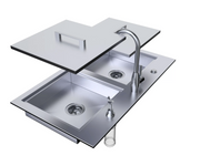 Copy of Over/Under 20" x 12" Height Single Basin Sink w/Cover BBQ GRILL SunStone Barbecue Grills   