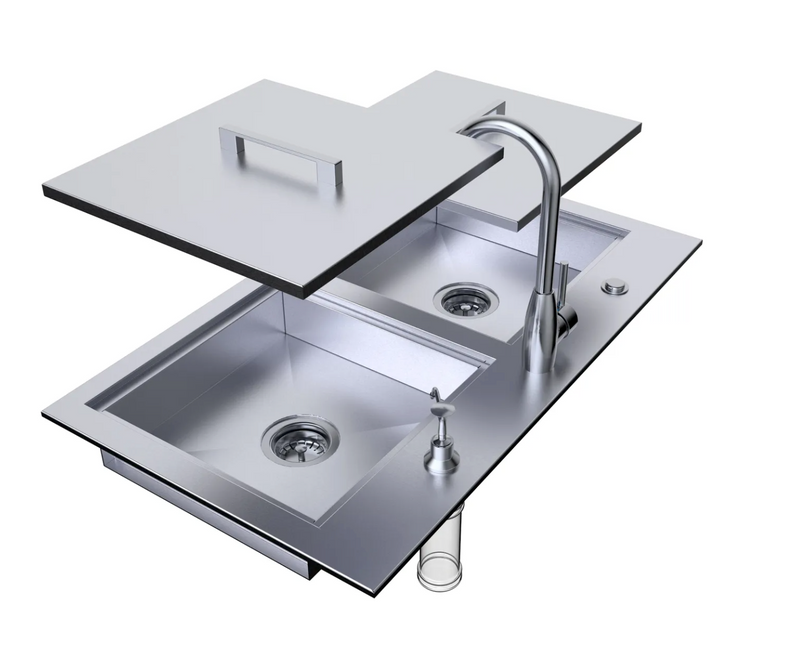 Copy of Over/Under 20" x 12" Height Single Basin Sink w/Cover BBQ GRILL SunStone Barbecue Grills   