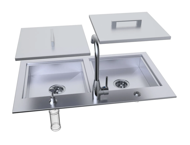 Copy of Over/Under 20" x 12" Height Single Basin Sink w/Cover BBQ GRILL SunStone Barbecue Grills   