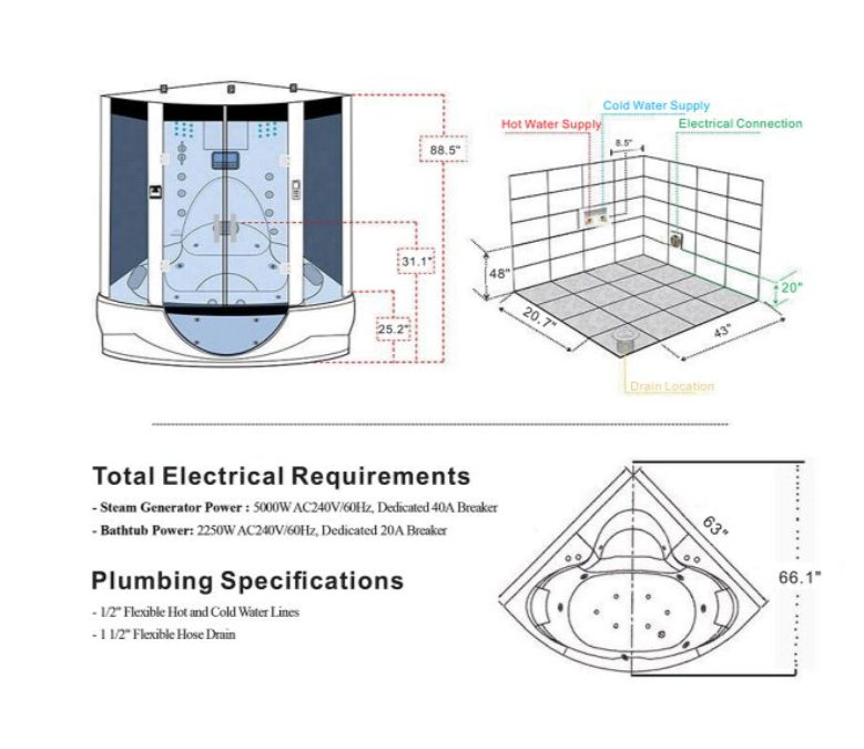 Platinum Superior Steam Shower - Grey Spas Maya Bath LLC   