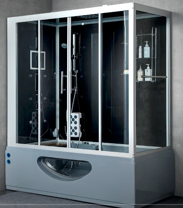 Platinum Catania Steam Shower - Grey Spas Maya Bath LLC Platinum Catania Steam Shower - Grey - Left  