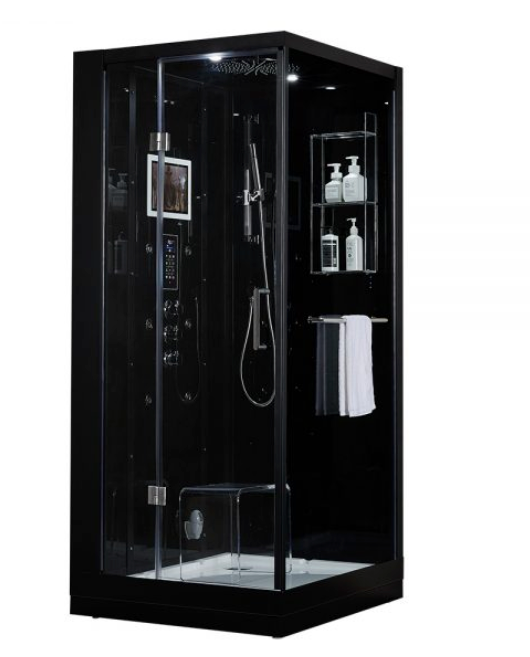 Platinum Arezzo Steam Shower - Black Spas Maya Bath LLC Platinum Arezzo Steam Shower - Black - Left  