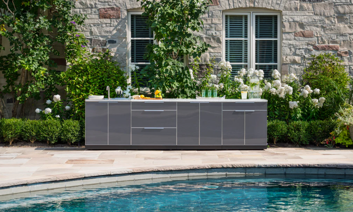 Outdoor Kitchen Aluminum 5 Piece Cabinet Set + Countertop outdoor funiture New Age   