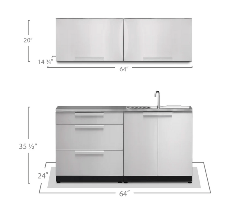 Outdoor Kitchen Stainless Steel 4 Piece Cabinet Set outdoor funiture New Age   