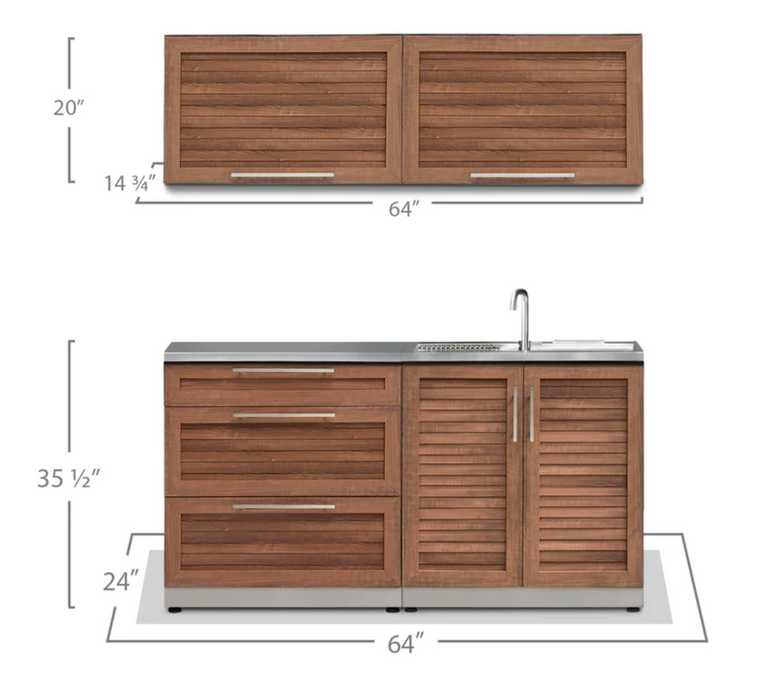 Outdoor Kitchen Stainless Steel 4 Piece Cabinet Set - Grove Doors outdoor funiture New Age   