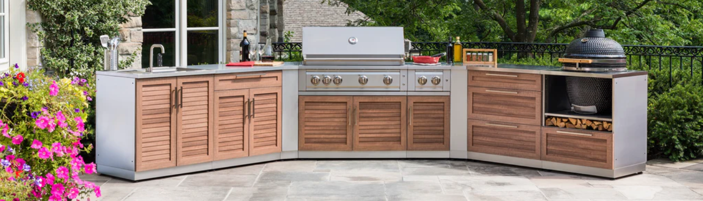 Outdoor Kitchen Stainless Steel 4 Piece Cabinet Set - Grove Doors outdoor funiture New Age   