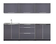 Outdoor Kitchen Aluminum 6 Piece Cabinet Set - Grey outdoor funiture New Age Outdoor Kitchen Stainless Steel 6 Piece Cabinet Set - Grey - Black Galaxy  