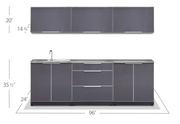 Outdoor Kitchen Aluminum 6 Piece Cabinet Set - Grey outdoor funiture New Age   