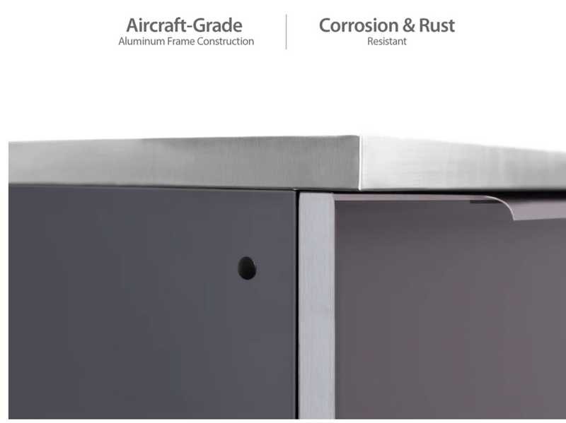 Outdoor Kitchen Aluminum 6 Piece Cabinet Set - Grey outdoor funiture New Age   