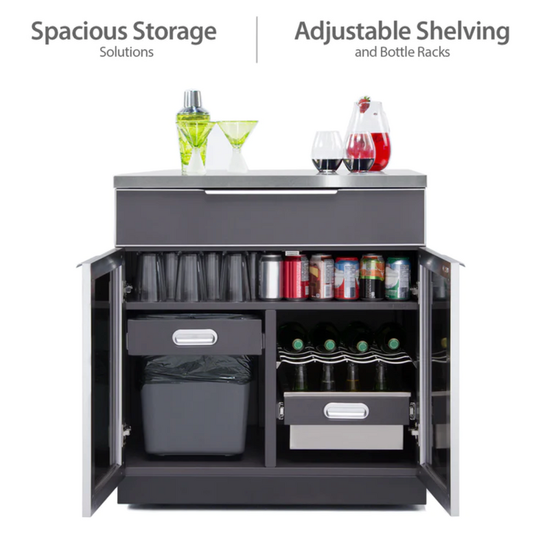 Outdoor Kitchen Aluminum 6 Piece Cabinet Set - Grey outdoor funiture New Age   