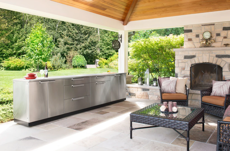Outdoor Kitchen Stainless Steel 6 Piece Cabinet Set outdoor funiture New Age   