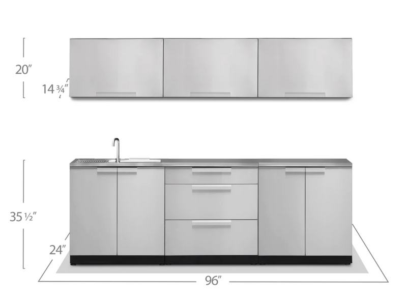 Outdoor Kitchen Stainless Steel 6 Piece Cabinet Set outdoor funiture New Age   