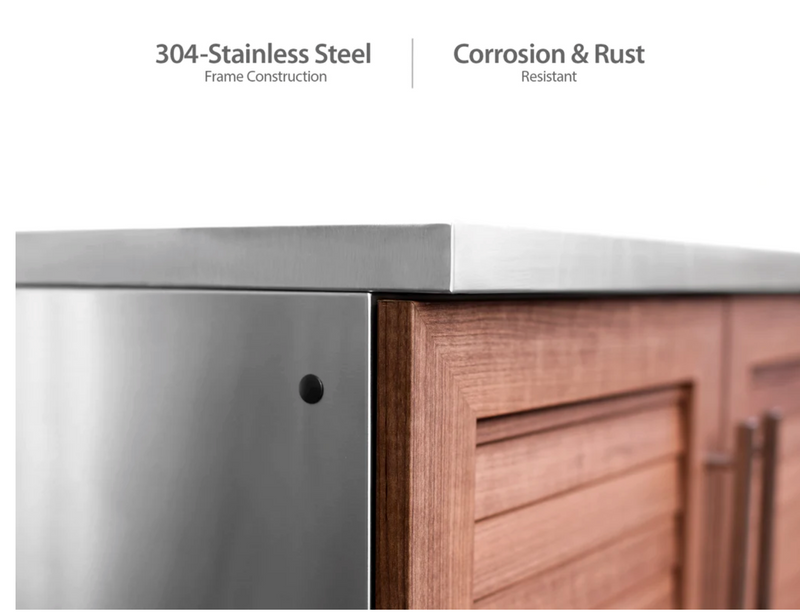 Outdoor Kitchen Stainless Steel Grove 3 Piece Cabinet Set + 33'' Grill outdoor funiture New Age   