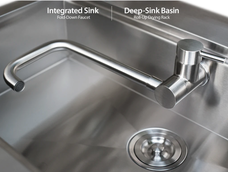 Outdoor Kitchen Stainless Steel Grove 3 Piece Cabinet Set + 33'' Grill outdoor funiture New Age   