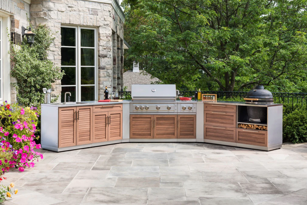 Outdoor Kitchen Stainless Steel Grove 5 Piece Cabinet Set outdoor funiture New Age   