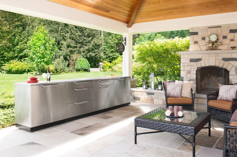 Outdoor Kitchen Stainless Steel 3 Piece Cabinet Set outdoor funiture New Age   