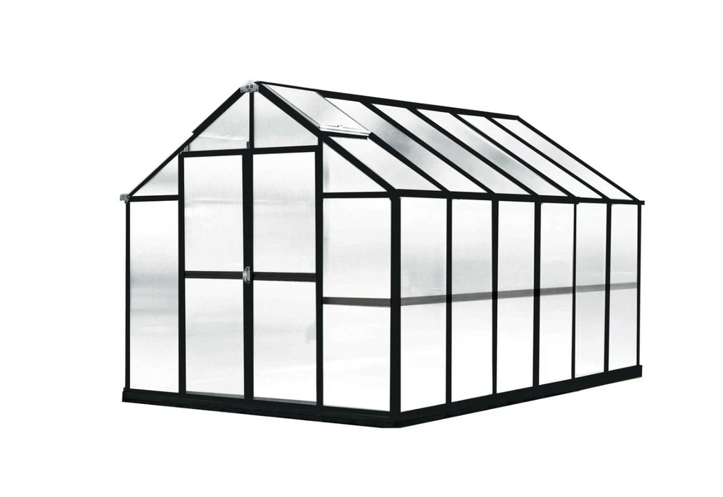 Riverstone Monticello Growers Edition 8 ft x 16 ft Greenhouse Black MONT-16-BK-GROWERS Greenhouses RiverStone   